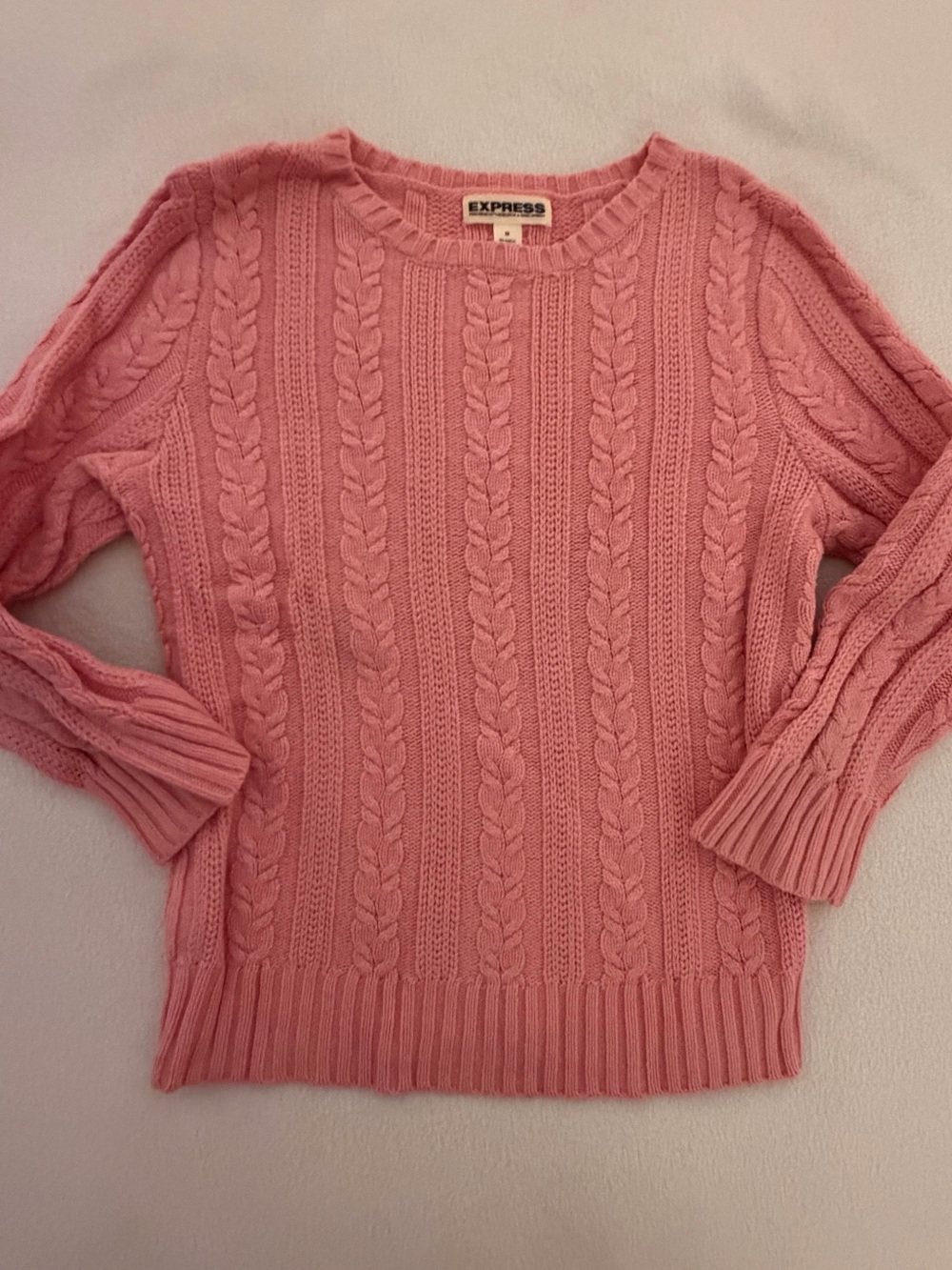 Express Pink Cableknit Sweater